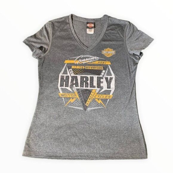 Cute Harley Davidson v-neck top from Chimney Rock North Carolina size Large - Picture 1 of 4
